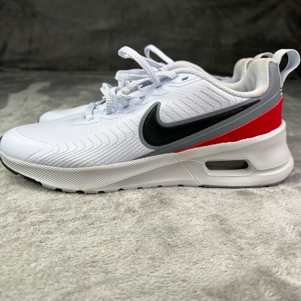 Nike Air Max Nuaxis Shoes Mens 8 Grey Red‎ Lightweight Run Trainer Sneakers New